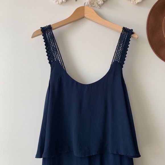 Anthro Maeve Tisana Navy Sleeveless Tiered Dress - Picture 3 of 8